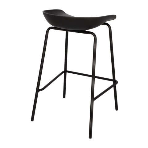 Intesi Hoker Stołek barowy Grego czarny 65 cm wyprofilowane siedzisko tworzywo PP podstawa metalowa podpórka na nogi Intesi Hoker Stołek barowy Grego czarny 65 cm wyprofilowane siedzisko tworzywo PP podstawa metalowa podpórka na nogi