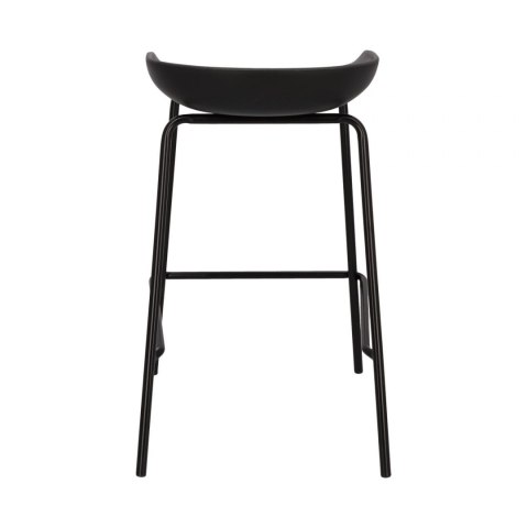 Intesi Hoker Stołek barowy Grego czarny 65 cm wyprofilowane siedzisko tworzywo PP podstawa metalowa podpórka na nogi Intesi Hoker Stołek barowy Grego czarny 65 cm wyprofilowane siedzisko tworzywo PP podstawa metalowa podpórka na nogi