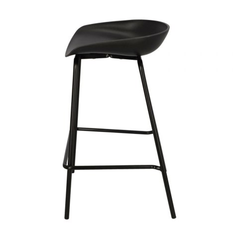 Intesi Hoker Stołek barowy Grego czarny 65 cm wyprofilowane siedzisko tworzywo PP podstawa metalowa podpórka na nogi Intesi Hoker Stołek barowy Grego czarny 65 cm wyprofilowane siedzisko tworzywo PP podstawa metalowa podpórka na nogi