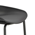 Intesi Hoker Stołek barowy Grego czarny 65 cm wyprofilowane siedzisko tworzywo PP podstawa metalowa podpórka na nogi