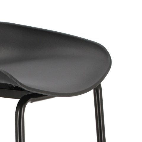 Intesi Hoker Stołek barowy Grego czarny 65 cm wyprofilowane siedzisko tworzywo PP podstawa metalowa podpórka na nogi Intesi Hoker Stołek barowy Grego czarny 65 cm wyprofilowane siedzisko tworzywo PP podstawa metalowa podpórka na nogi