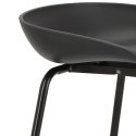 Intesi Hoker Stołek barowy Grego czarny 65 cm wyprofilowane siedzisko tworzywo PP podstawa metalowa podpórka na nogi Intesi Hoker Stołek barowy Grego czarny 65 cm wyprofilowane siedzisko tworzywo PP podstawa metalowa podpórka na nogi