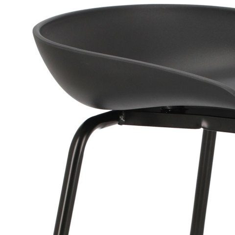 Intesi Hoker Stołek barowy Grego czarny 65 cm wyprofilowane siedzisko tworzywo PP podstawa metalowa podpórka na nogi Intesi Hoker Stołek barowy Grego czarny 65 cm wyprofilowane siedzisko tworzywo PP podstawa metalowa podpórka na nogi