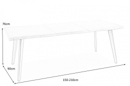 SIGNAL STÓŁ FRESNO DĄB ARTISAN/CZARNY STELAŻ 150(210)X90 - prostokątny rozkładany, blat okleina, stelaż czarny metalowy