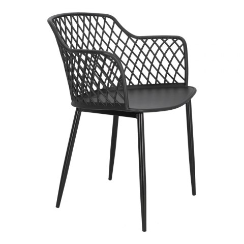Simplet Krzesło Alva Arm black czarne siedzisko tworzywo podstawa metal malowany proszkowo z podłokietnikami Simplet Krzesło Alva Arm black czarne siedzisko tworzywo podstawa metal malowany proszkowo z podłokietnikami