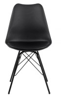 ACTONA Krzesło Eris tworzywo PP poduszka ekoskóra czarny/ podstawa metal czarny