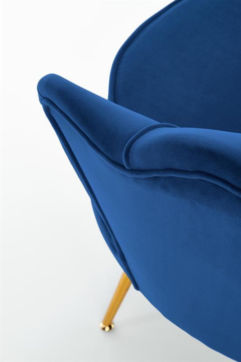Halmar AMORINITO fotel wypoczynkowy granatowy / złoty materiał: tkanina velvet/ stal chromowana Halmar AMORINITO fotel wypoczynkowy granatowy / złoty materiał: tkanina velvet/ stal chromowana