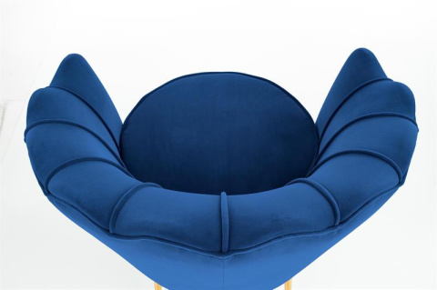 Halmar AMORINITO fotel wypoczynkowy granatowy / złoty materiał: tkanina velvet/ stal chromowana Halmar AMORINITO fotel wypoczynkowy granatowy / złoty materiał: tkanina velvet/ stal chromowana