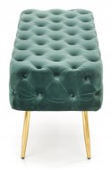 ŁAWKA pufa ATHENA HALMAR velvet CIEMNY ZIELONY / STAL chromowana ZŁOTY 100x45 pikowana ozdobiona guzikami ŁAWKA pufa ATHENA HALMAR velvet CIEMNY ZIELONY / STAL chromowana ZŁOTY 100x45 pikowana ozdobiona guzikami