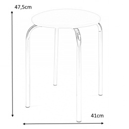 HALMAR stołek taboret CHICO stal chromowana siedzisko tworzywo PVC jasny brąz V49