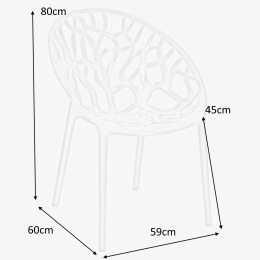 D2.DESIGN Krzesło Coral transparent tworzywo można sztaplować do wnętrz i na zewnątrz