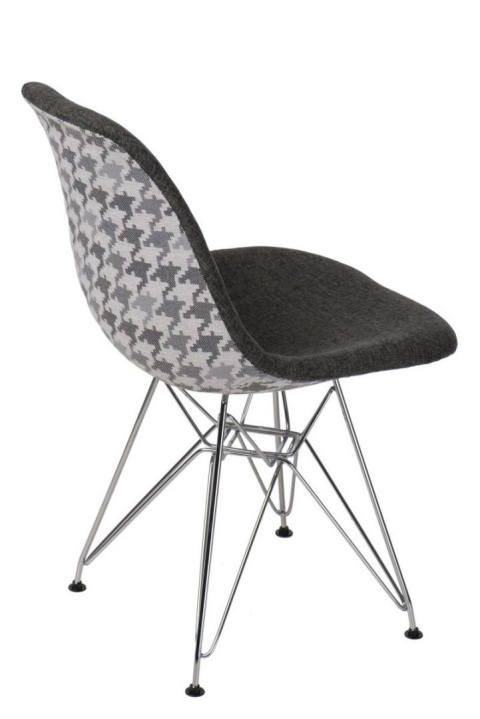 D2.DESIGN Krzesło P016 DSR Pattern tkanina szare/pepitka podstawa metal chrom funkcjonalne i wygodne D2.DESIGN Krzesło P016 DSR Pattern tkanina szare/pepitka podstawa metal chrom funkcjonalne i wygodne