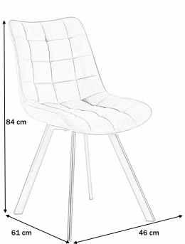 Forte KRZESŁA do jadalni KR0144-MET-BLL78 Krzesło NEPEAN zielone - tapicerowane krzesło do stołu, nogi metalowe czarne