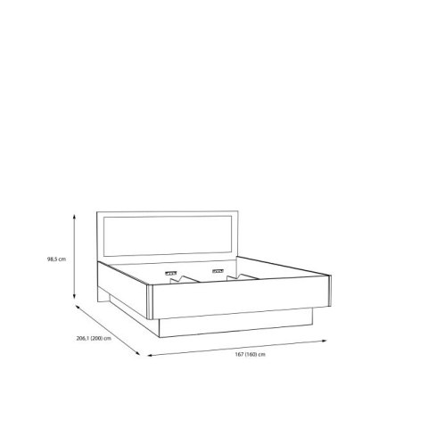 Forte TULUZA BLACK JLTL3161-M397 Stelaż łóżka z podnoszonym wkładem Forte TULUZA BLACK JLTL3161-M397 Stelaż łóżka z podnoszonym wkładem