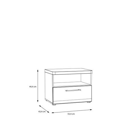 Forte TULUZA BLACK TUZK012-M548 Szafka nocna Forte TULUZA BLACK TUZK012-M548 Szafka nocna