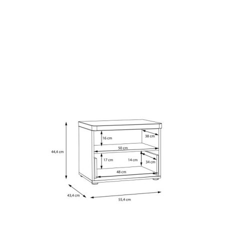 Forte TULUZA BLACK TUZK012-M548 Szafka nocna Forte TULUZA BLACK TUZK012-M548 Szafka nocna