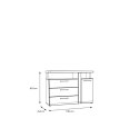 Forte TULUZA BLACK TUZK222B-M548 Komoda Forte TULUZA BLACK TUZK222B-M548 Komoda