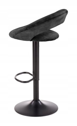 HALMAR hoker tapicerowany H102 velvet czarny stal malowana proszkowo regulowana wysokość do kuchni baru pubu HALMAR hoker tapicerowany H102 velvet czarny stal malowana proszkowo regulowana wysokość do kuchni baru pubu