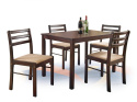 HALMAR NEW STARTER 2 zestaw stół + 4 krzesła espresso blat - MDF + okleina naturalna stelaże drewno lite siedziska tapicerka HALMAR NEW STARTER 2 zestaw stół + 4 krzesła espresso blat - MDF + okleina naturalna stelaże drewno lite siedziska tapicerka