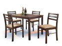 HALMAR NEW STARTER 2 zestaw stół + 4 krzesła espresso blat - MDF + okleina naturalna stelaże drewno lite siedziska tapicerka HALMAR NEW STARTER 2 zestaw stół + 4 krzesła espresso blat - MDF + okleina naturalna stelaże drewno lite siedziska tapicerka