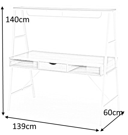 HALMAR biurko B48 dwustanowiskowe płyta meblowa okleinowana dąb sonoma /stelaż stal malowana proszkowo biały 139x60 z szufladami HALMAR biurko B48 dwustanowiskowe płyta meblowa okleinowana dąb sonoma /stelaż stal malowana proszkowo biały 139x60 z szufladami