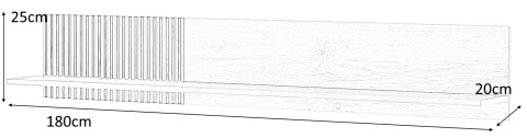 HALMAR półka RANDOM P-2 wisząca dąb wotan/czarny - MDF okleinowany, płyta okleinowana, polipropylen HALMAR półka RANDOM P-2 wisząca dąb wotan/czarny - MDF okleinowany, płyta okleinowana, polipropylen