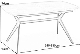 HALMAR stół GUSTAVO rozkładany 140-180x80 blat MDF okleinowany - dąb złoty, nogi stal malowana proszkowo - czarny