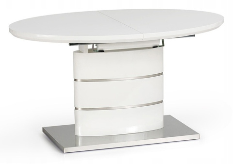 HALMAR stół owalny ASPEN rozkładany, biały 140-180x90 MDF lakierowany stal nierdzewna HALMAR stół owalny ASPEN rozkładany, biały 140-180x90 MDF lakierowany stal nierdzewna