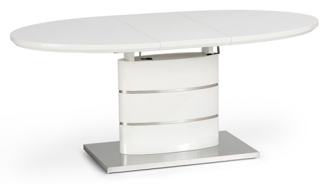 HALMAR stół owalny ASPEN rozkładany, biały 140-180x90 MDF lakierowany stal nierdzewna HALMAR stół owalny ASPEN rozkładany, biały 140-180x90 MDF lakierowany stal nierdzewna