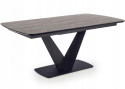Halmar stół VINSTON rozkładany 180-230x95 MDF lakierowany + płyta HPL ciemny popiel / czarny nogi stal malowana proszkowo czarny