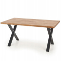 Halmar stół APEX 120x78 drewno lite - dębowe kolor: dąb naturalny podstawa stal malowana proszkowo czarny Halmar stół APEX 120x78 drewno lite - dębowe kolor: dąb naturalny podstawa stal malowana proszkowo czarny