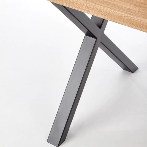 Halmar stół APEX 140x85 drewno lite - dębowe kolor: dąb naturalny nogi stal malowana proszkowo czarny Halmar stół APEX 140x85 drewno lite - dębowe kolor: dąb naturalny nogi stal malowana proszkowo czarny