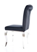 SIGNAL KRZESŁO do jadalni PRINCE VELVET CHROM/CZARNE TAP. - tapicerowane, styl glamour, nogi chromowane SIGNAL KRZESŁO do jadalni PRINCE VELVET CHROM/CZARNE TAP. - tapicerowane, styl glamour, nogi chromowane