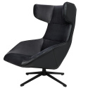 King Home Fotel obrotowy VITA VELVET ekoskóra welur czarny PU podstawa stal czarny mat King Home Fotel obrotowy VITA VELVET ekoskóra welur czarny PU podstawa stal czarny mat