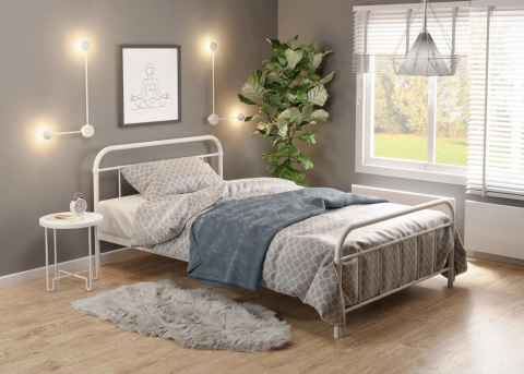 HALMAR łóżko LINDA 90x200 pojedyncze białe stal malowana proszkowo do sypialni pokoju młodzieżowego HALMAR łóżko LINDA 90x200 pojedyncze białe stal malowana proszkowo do sypialni pokoju młodzieżowego