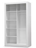 SZAFA Z LUSTRAMI BIAŁA DWUDRZWIOWA Meblar IN BOX INBX120 DWA DRĄŻKI SZEŚĆ PÓŁEK DO SYPIALNI PRZEDPOKOJU DRZWI PRZESUWNE SZAFA Z LUSTRAMI BIAŁA DWUDRZWIOWA Meblar IN BOX INBX120 DWA DRĄŻKI SZEŚĆ PÓŁEK DO SYPIALNI PRZEDPOKOJU DRZWI PRZESUWNE