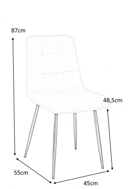 Modesto Design MODESTO krzesło CARLO tapicerka pikowana pudrowy róż - welur, metal czarny