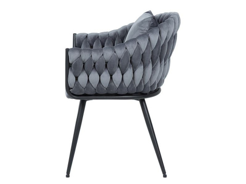 SIGNAL KRZESŁO do jadalni, salonu NUVO VELVET CZARNY STELAŻ/ SZARE BLUVEL 14 -tapicerowane, pikowane, poduszka w zestawie, metal SIGNAL KRZESŁO do jadalni, salonu NUVO VELVET CZARNY STELAŻ/ SZARE BLUVEL 14 -tapicerowane, pikowane, poduszka w zestawie, metal