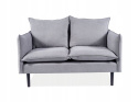 SIGNAL SOFA dwuosobowa FLORA VELVET SZARA BLUVEL 14 / WENGE - tapicerowana kanapa poduszki na siedzisku i oparciu nogi drewniane SIGNAL SOFA dwuosobowa FLORA VELVET SZARA BLUVEL 14 / WENGE - tapicerowana kanapa poduszki na siedzisku i oparciu nogi drewniane