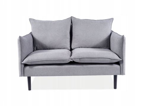 SIGNAL SOFA dwuosobowa FLORA VELVET SZARA BLUVEL 14 / WENGE - tapicerowana kanapa poduszki na siedzisku i oparciu nogi drewniane SIGNAL SOFA dwuosobowa FLORA VELVET SZARA BLUVEL 14 / WENGE - tapicerowana kanapa poduszki na siedzisku i oparciu nogi drewniane