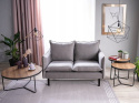 SIGNAL SOFA dwuosobowa FLORA VELVET SZARA BLUVEL 14 / WENGE - tapicerowana kanapa poduszki na siedzisku i oparciu nogi drewniane SIGNAL SOFA dwuosobowa FLORA VELVET SZARA BLUVEL 14 / WENGE - tapicerowana kanapa poduszki na siedzisku i oparciu nogi drewniane