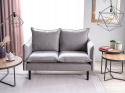 SIGNAL SOFA dwuosobowa FLORA VELVET SZARA BLUVEL 14 / WENGE - tapicerowana kanapa poduszki na siedzisku i oparciu nogi drewniane SIGNAL SOFA dwuosobowa FLORA VELVET SZARA BLUVEL 14 / WENGE - tapicerowana kanapa poduszki na siedzisku i oparciu nogi drewniane