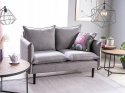 SIGNAL SOFA dwuosobowa FLORA VELVET SZARA BLUVEL 14 / WENGE - tapicerowana kanapa poduszki na siedzisku i oparciu nogi drewniane SIGNAL SOFA dwuosobowa FLORA VELVET SZARA BLUVEL 14 / WENGE - tapicerowana kanapa poduszki na siedzisku i oparciu nogi drewniane