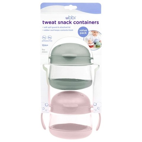 Ubbi Ubbi Pojemnik na Przekąski Tweat 2 szt. Sage/Blush Pink Ubbi Ubbi Pojemnik na Przekąski Tweat 2 szt. Sage/Blush Pink