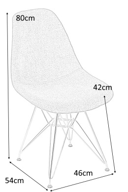 D2.DESIGN Krzesło P016 PP tworzywo light grey jasne szare, chromowane nogi metalowe funkcjonalne i wygodne