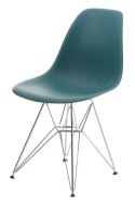 D2.DESIGN Krzesło P016 PP tworzywo navy green zielony, metalowe chromowane nogi wygodne i lekkie D2.DESIGN Krzesło P016 PP tworzywo navy green zielony, metalowe chromowane nogi wygodne i lekkie