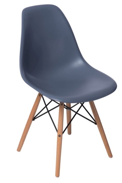 D2.DESIGN Krzesło P016W PP tworzywo szary dark grey, drewniane nogi wygodne i funkcjonalnei D2.DESIGN Krzesło P016W PP tworzywo szary dark grey, drewniane nogi wygodne i funkcjonalnei