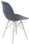 D2.DESIGN Krzesło P016W PP tworzywo szare dark grey/white biała podstawa drewno bukowe D2.DESIGN Krzesło P016W PP tworzywo szare dark grey/white biała podstawa drewno bukowe
