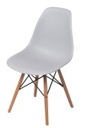 D2.DESIGN Krzesło P016W PP tworzywo jasny szary light grey, drewniane nogi naturalny D2.DESIGN Krzesło P016W PP tworzywo jasny szary light grey, drewniane nogi naturalny