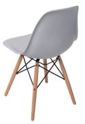 D2.DESIGN Krzesło P016W PP tworzywo jasny szary light grey, drewniane nogi naturalny D2.DESIGN Krzesło P016W PP tworzywo jasny szary light grey, drewniane nogi naturalny